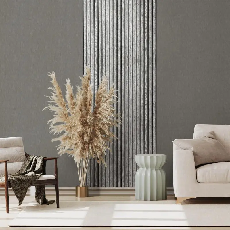 Tapete Holzpaneel Akustikpaneel Grau (1044645)