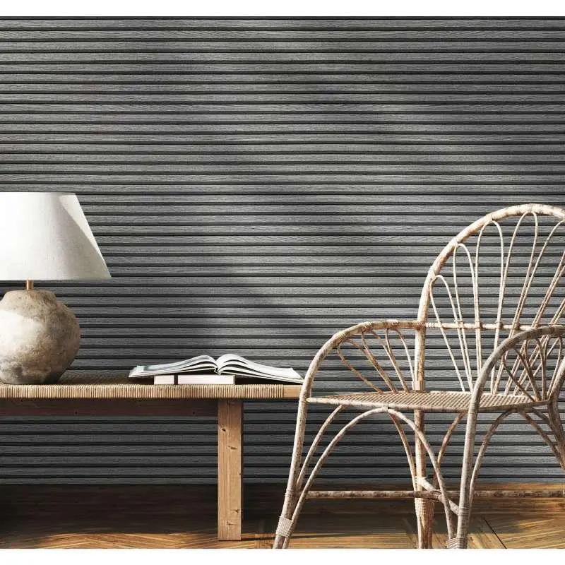 Tapete Holzpaneel Akustikpaneel Grau (1044645)