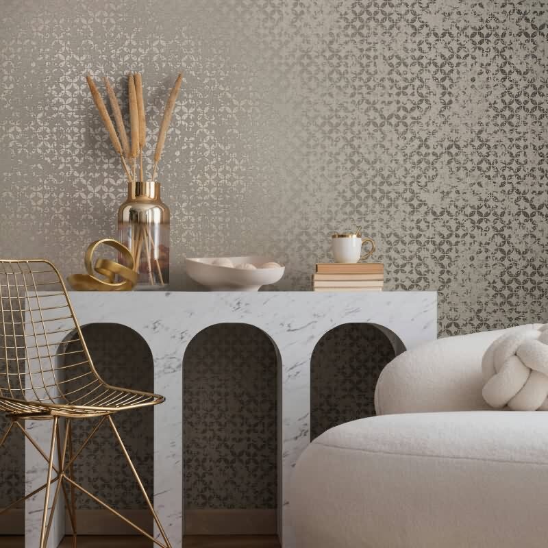 Tapete Grau, Silber, Marburg Vliestapete (KG-171341)