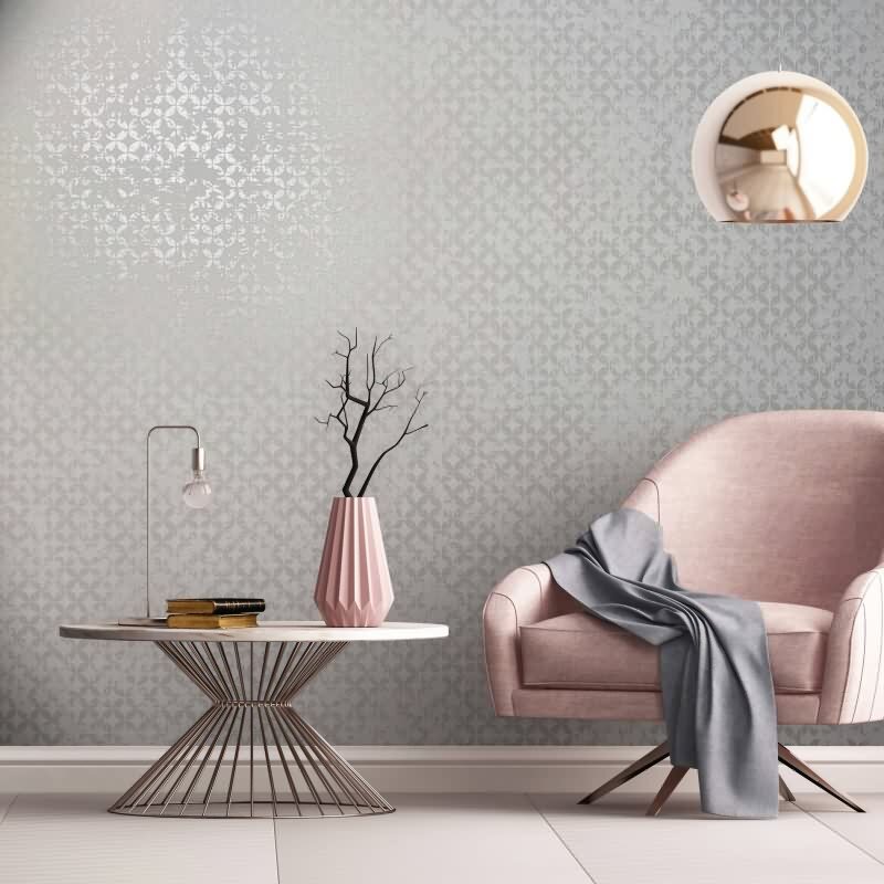 Tapete Grau, Silber, Marburg Vliestapete (KG-171344)