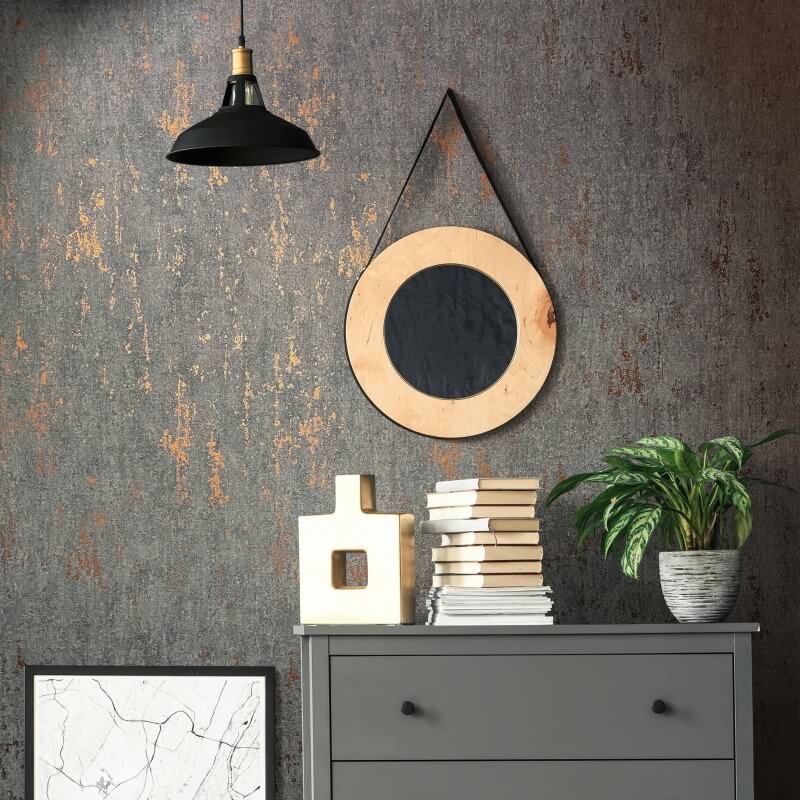 Tapete Schwarz, Anthrazit, Marburg Vliestapete (KG-171368)