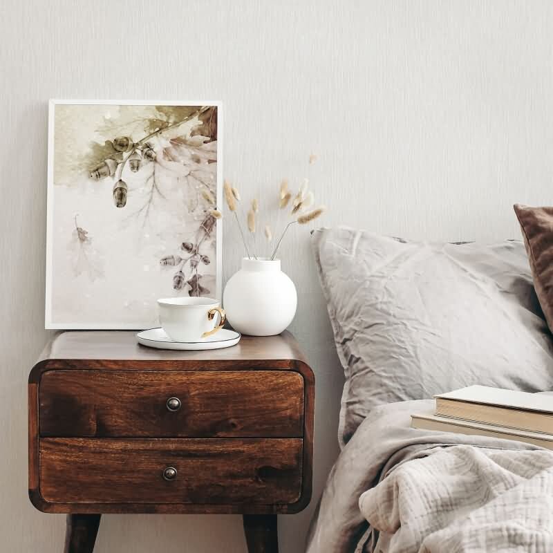 Vliestapete in Textiloptik mit strukturierter Oberfläche weiß, grau Uni (KG-171392)