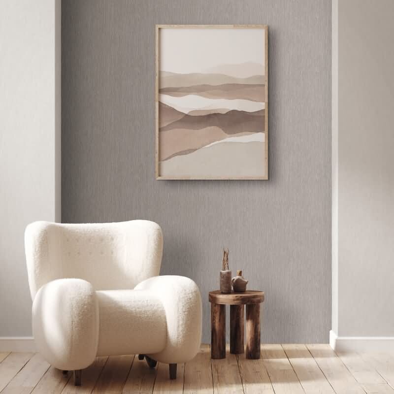 Vliestapete in Textiloptik mit strukturierter Oberfläche weiß, grau Uni (KG-171392)