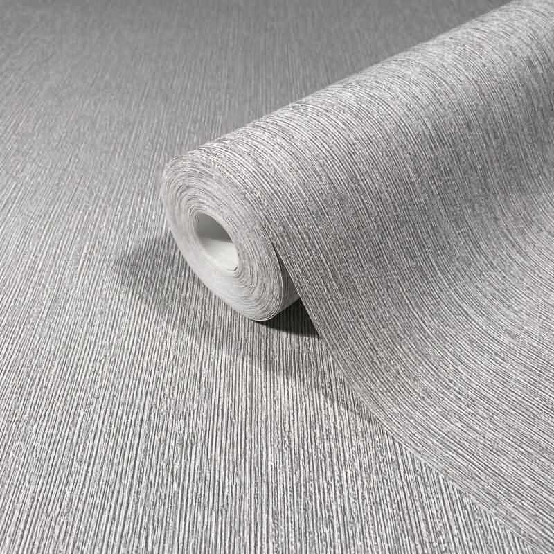 Vliestapete in Textiloptik mit strukturierter Oberfläche grau Uni (KG-171393)