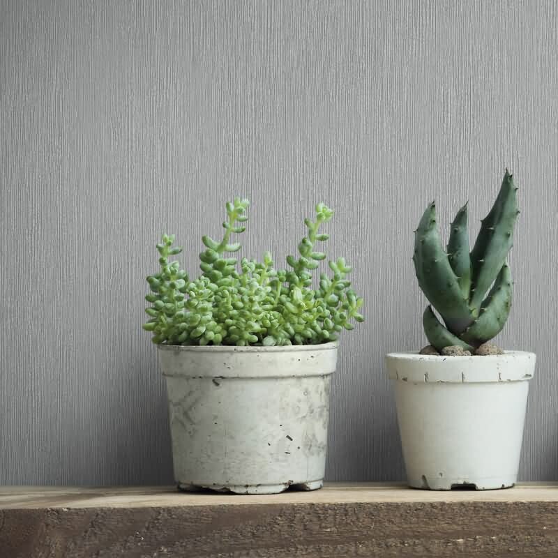 Vliestapete in Textiloptik mit strukturierter Oberfläche grau Uni (KG-171393)