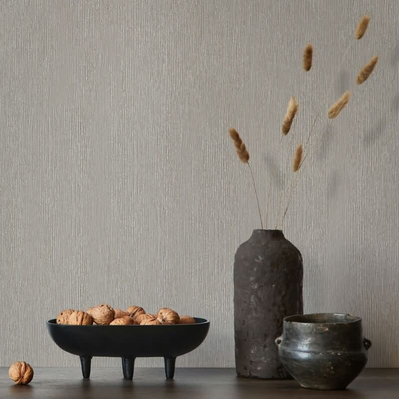 Vliestapete in Textiloptik mit strukturierter Oberfläche beige, braun Uni (KG-171395)