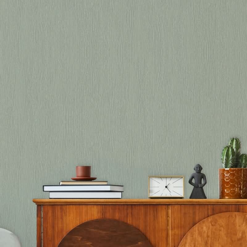 Vliestapete in Textiloptik mit strukturierter Oberfläche grün Uni (KG-171400)