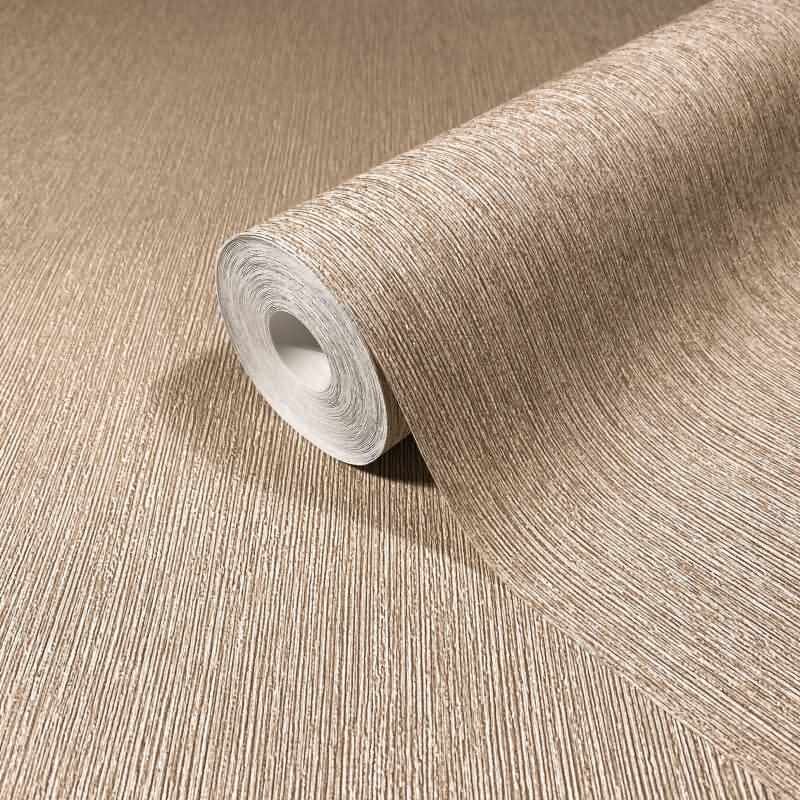 Vliestapete in Textiloptik mit strukturierter Oberfläche braun Uni (KG-171402)