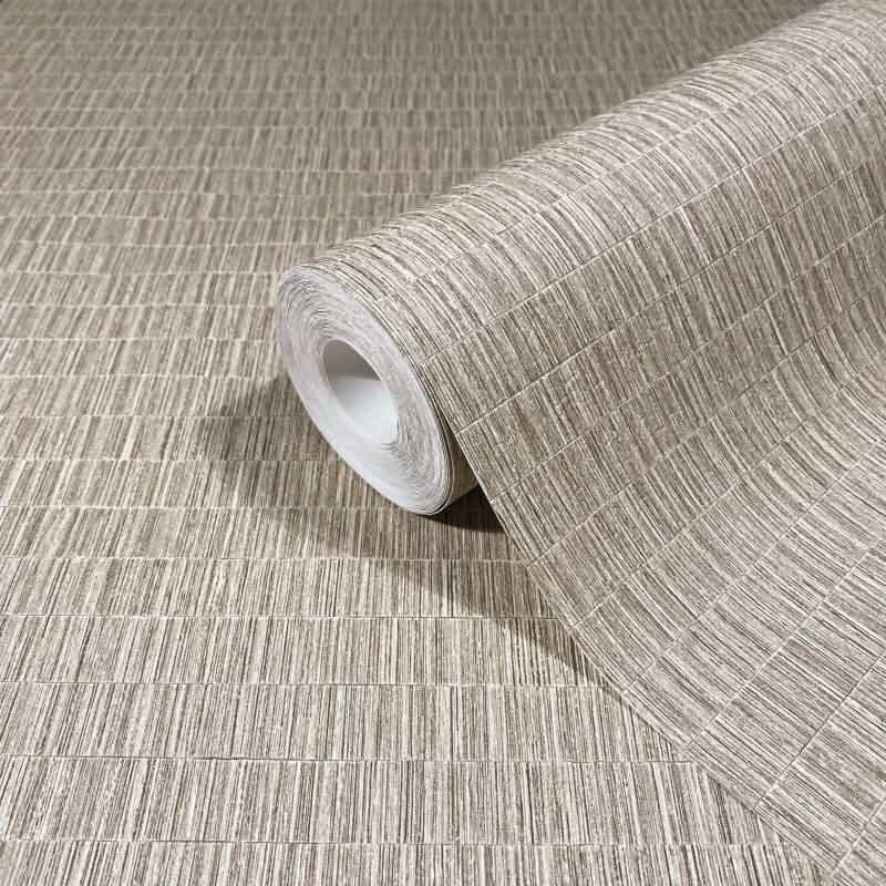 Vliestapete strukturiertes Kachelmotiv beige, braun Textiloptik (KG-171405)