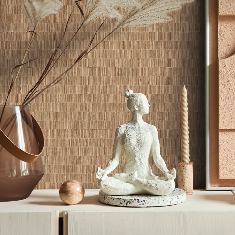 Vliestapete strukturiertes Kachelmotiv braun Textiloptik (KG-171407)