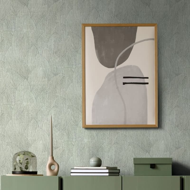 Vliestapete mit strukturiertes Blattmotiv grün Floral (KG-171410)