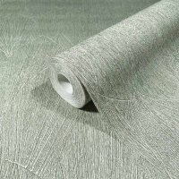 Vliestapete mit strukturiertes Blattmotiv gr&uuml;n...