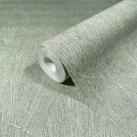 Vliestapete mit strukturiertes Blattmotiv gr&uuml;n...