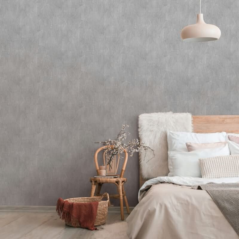 Vliestapete mit strukturiertes Blattmotiv grau Floral (KG-171423)