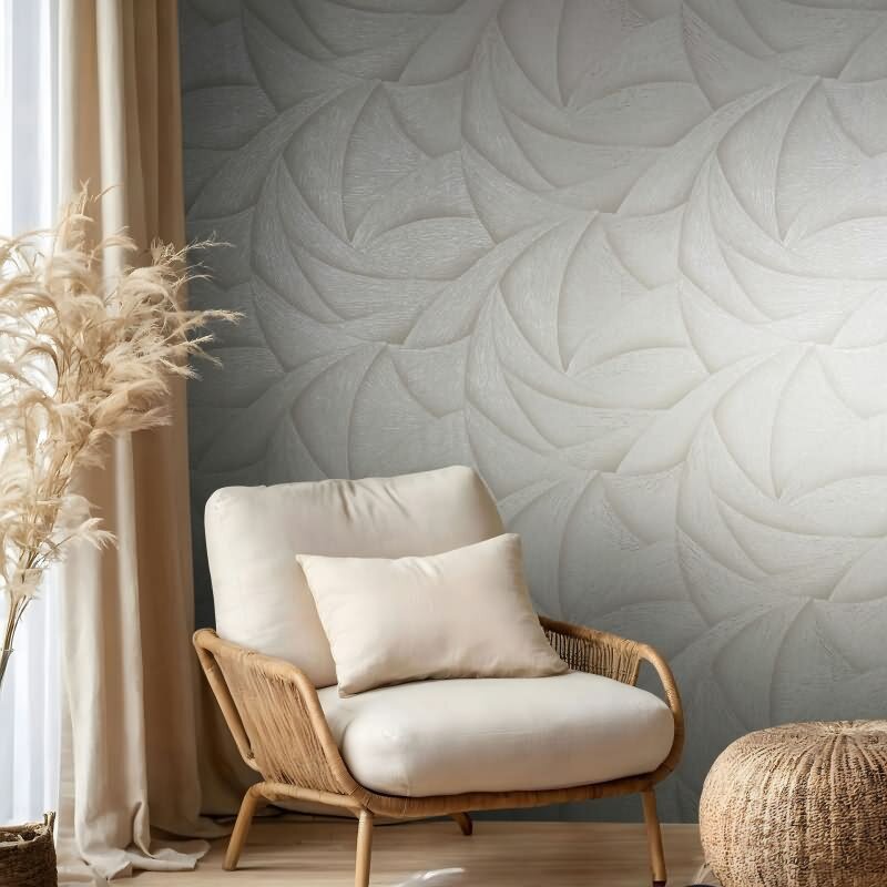 Vliestapete in Beige 3D-Optik Wellen Grafisch Modern für Wohnzimmer Schlafzimmer Küche (KG-171433)