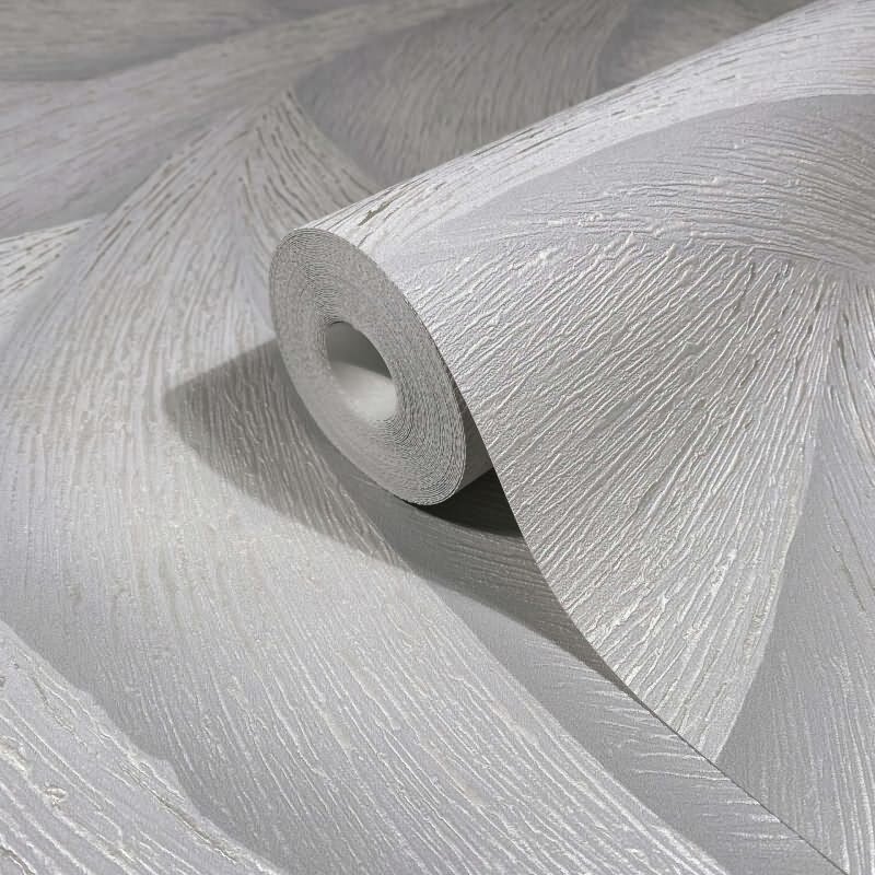 Vliestapete in Grau 3D-Optik Wellen Grafisch Modern für Wohnzimmer Schlafzimmer Küche (KG-171435)