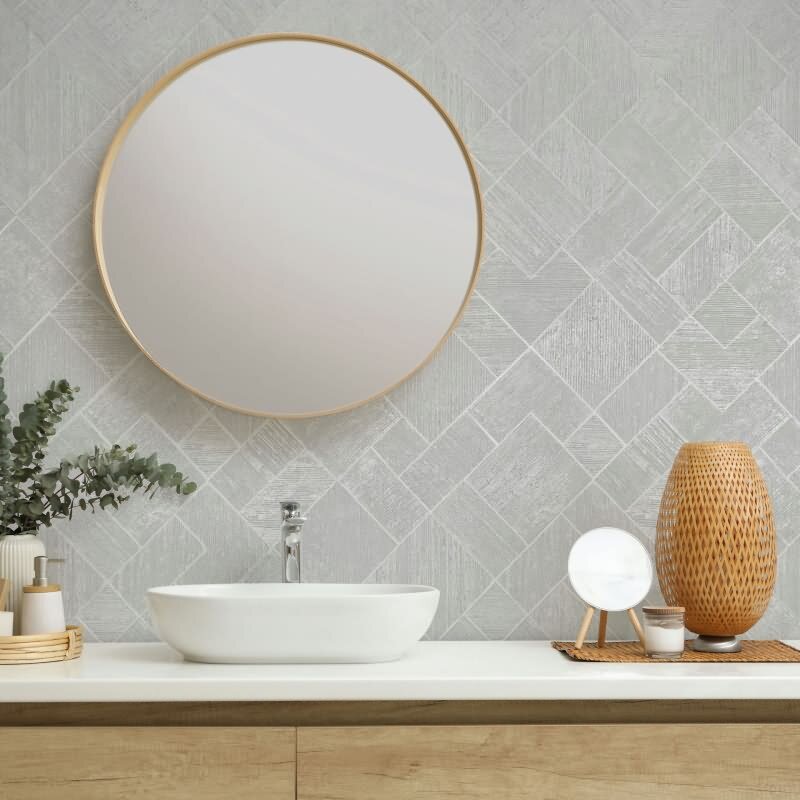 Vliestapete in Weiß Karriert, Rautenmuster Grafisch Geometrisch für Wohnzimmer Schlafzimmer Küche (KG-171439)