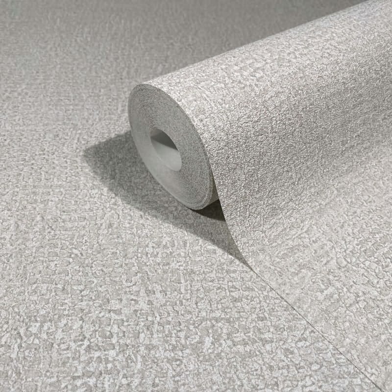 Vliestapete in Grau, Beige Strukturiertes Textil Putzoptik Uni für Wohnzimmer Schlafzimmer Küche (KG-171447)
