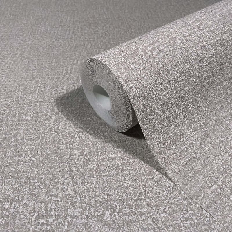 Vliestapete in Grau Strukturiertes Textil Putzoptik Uni für Wohnzimmer Schlafzimmer Küche (KG-171449)