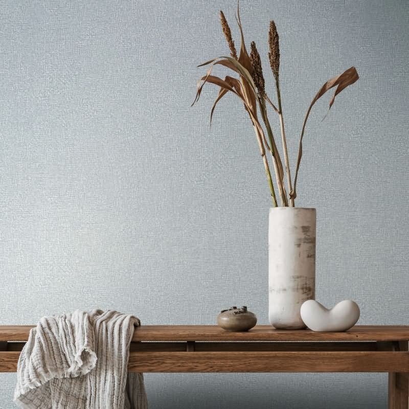 Vliestapete in Blau Strukturiertes Textil Putzoptik Uni für Wohnzimmer Schlafzimmer Küche (KG-171450)