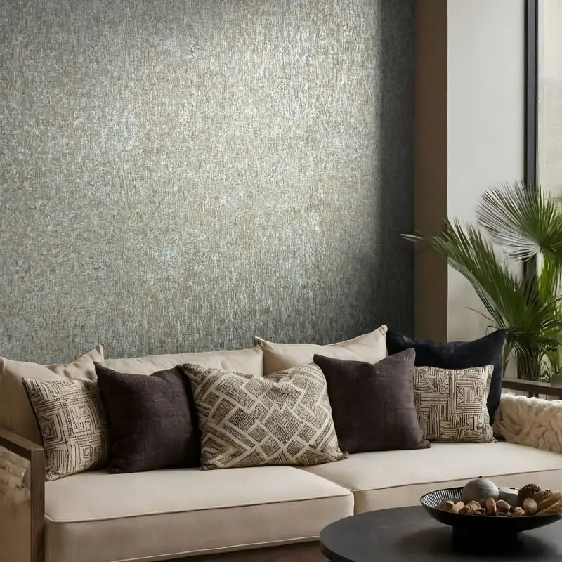 Vliestapete in Blau, Kupfer Betonoptik Uni Modern für Wohnzimmer Schlafzimmer Küche (KG-171457)