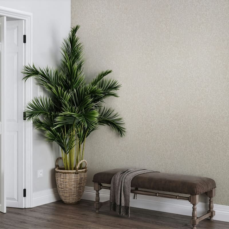 Vliestapete in Beige Blattmotiv Floral Natur für Wohnzimmer Schlafzimmer Küche (KG-171462)