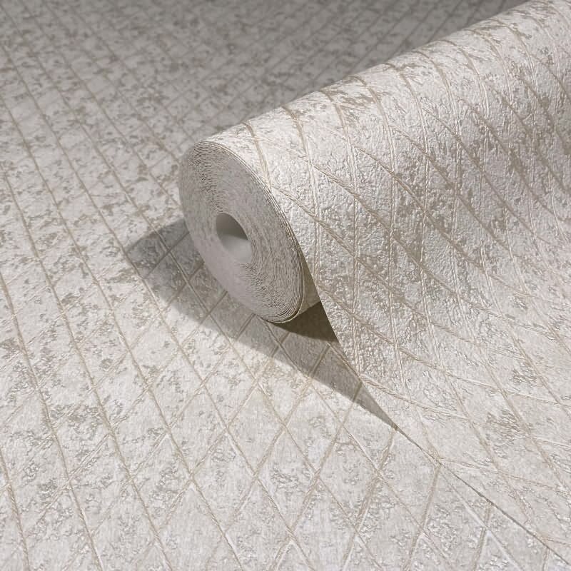 Vliestapete in Beige Rautenoptik Grafisch Geometrisch für Wohnzimmer Schlafzimmer Küche (KG-171466)