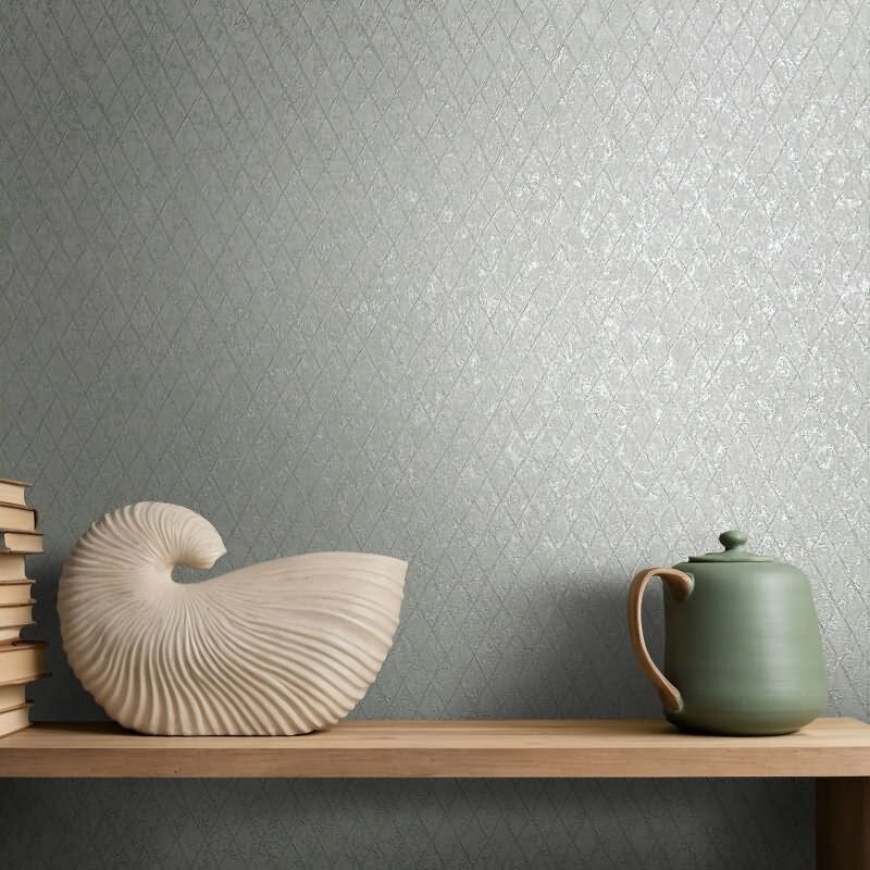 Vliestapete in Grau Rautenoptik Grafisch Geometrisch für Wohnzimmer Schlafzimmer Küche (KG-171467)