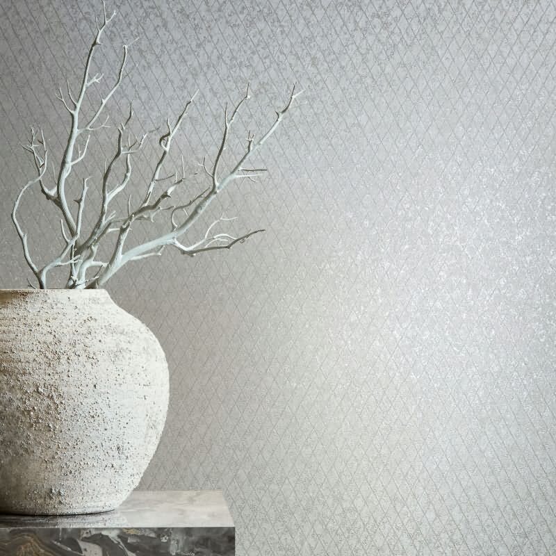 Vliestapete in Grau Rautenoptik Grafisch Geometrisch für Wohnzimmer Schlafzimmer Küche (KG-171467)