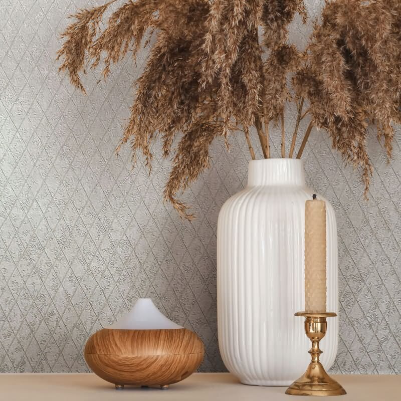 Vliestapete in Weiß Rautenoptik Grafisch Geometrisch für Wohnzimmer Schlafzimmer Küche (KG-171468)