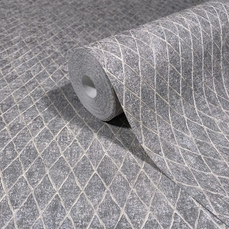 Vliestapete in Grau, Anthrazit Rautenoptik Grafisch Geometrisch für Wohnzimmer Schlafzimmer Küche (KG-171469)