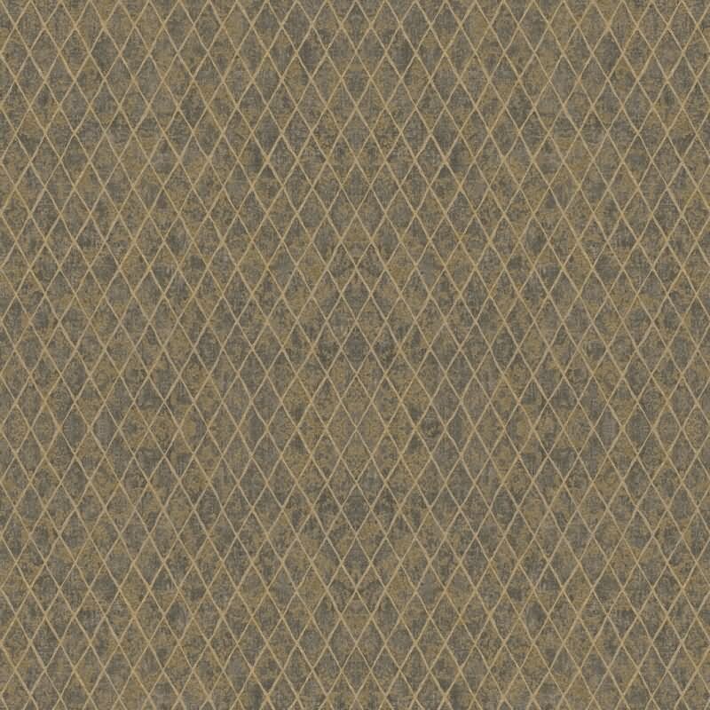 Vliestapete in Schwarz, Gold Rautenoptik Grafisch Geometrisch für Wohnzimmer Schlafzimmer Küche (KG-171471)