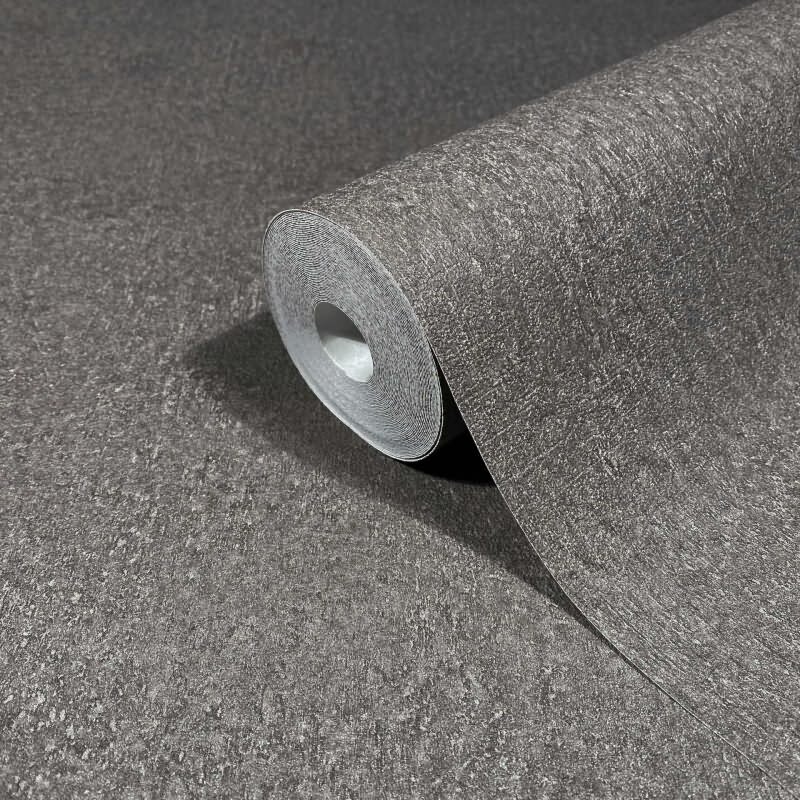 Vliestapete in Grau Strukturierte Putzoptik Uni für Wohnzimmer Schlafzimmer Küche (KG-171472)