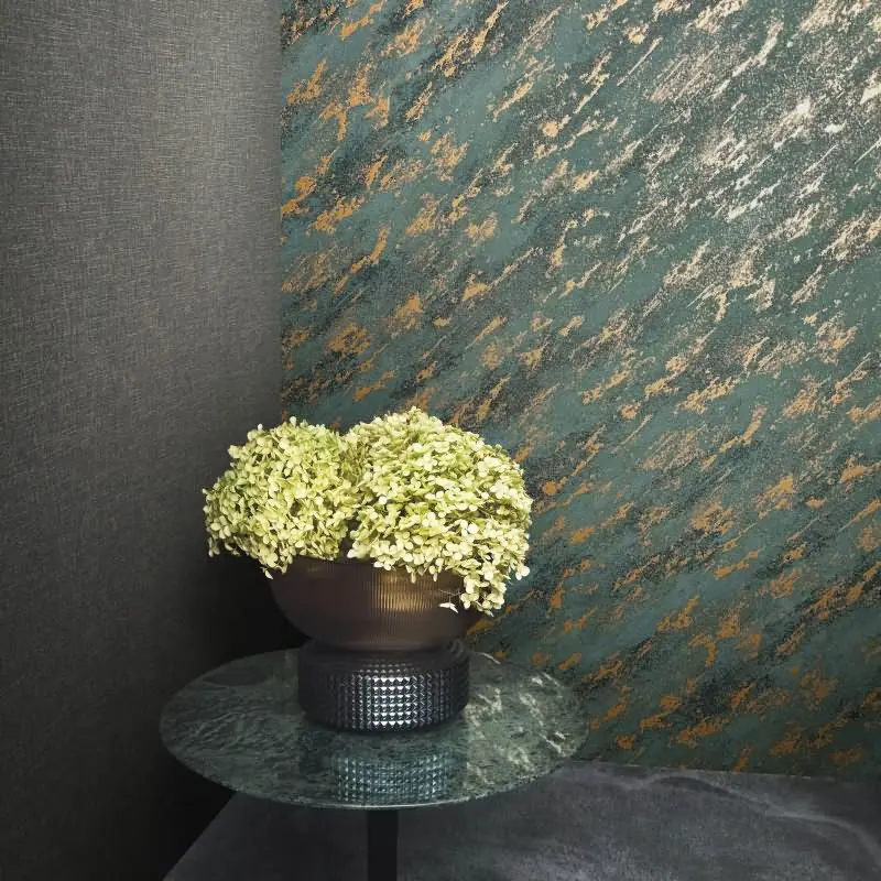 Vliestapete in Marmoroptik mit leichter Struktur greige, kupfer Putzoptik (KG-171490)