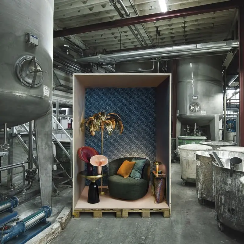 Vliestapete mit grafischem Fünfkantmuster blau Grafisch (KG-171496)