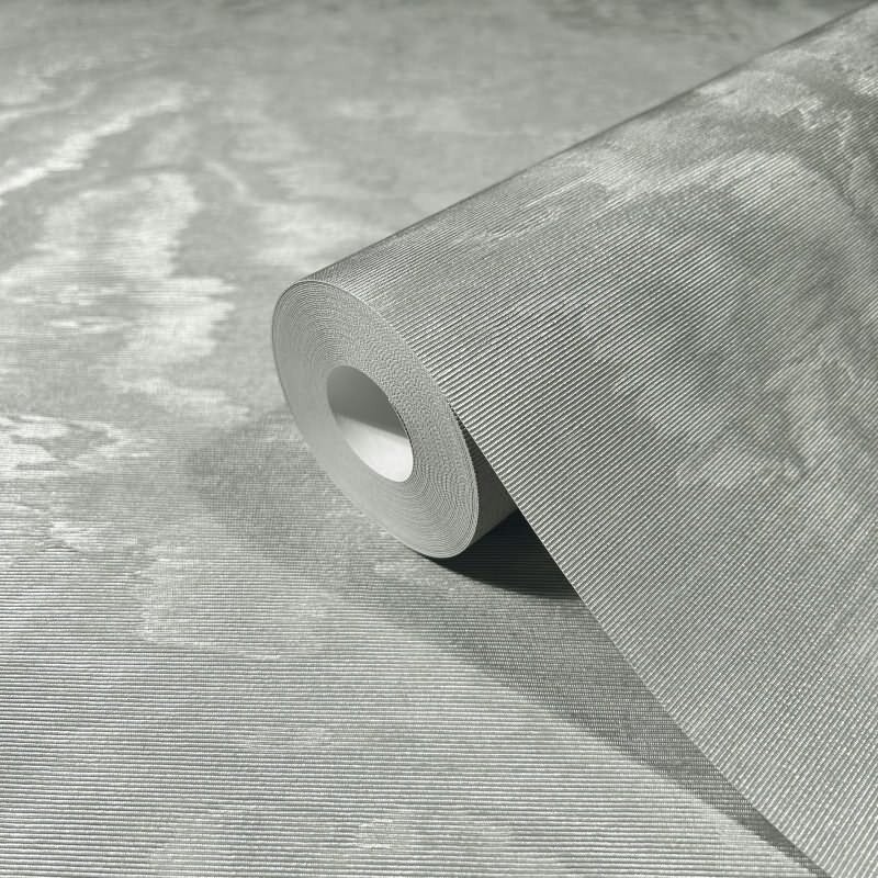 Vliestapete in schimmernder Marmoroptik silber Metalloptik (KG-171507)