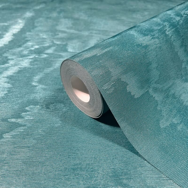 Vliestapete in schimmernder Marmoroptik blau Metalloptik (KG-171509)