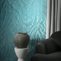 Vliestapete in schimmernder Marmoroptik blau Metalloptik...