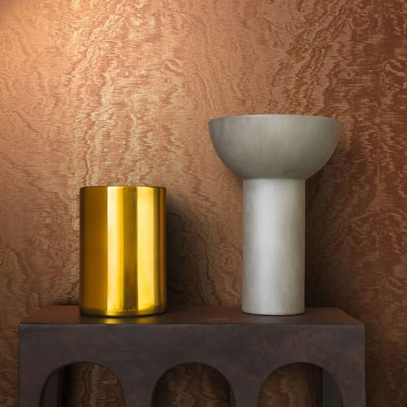Vliestapete in schimmernder Marmoroptik kupfer Metalloptik (KG-171510)