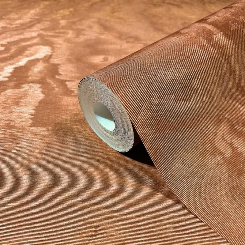 Vliestapete in schimmernder Marmoroptik kupfer Metalloptik (KG-171510)
