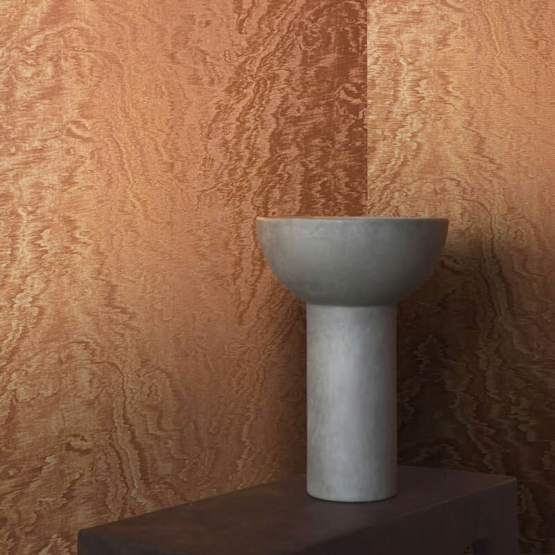Vliestapete in schimmernder Marmoroptik kupfer Metalloptik (KG-171510)