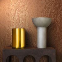 Vliestapete in schimmernder Marmoroptik kupfer...