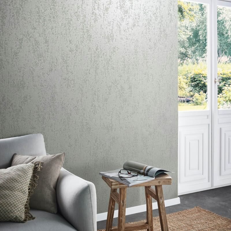 Vliestapete mit strukturiertem Glasperlen Motiv in beige Metalloptik (KG-171512)