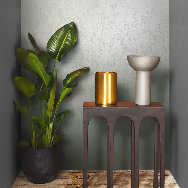 Vliestapete mit strukturiertem Glasperlen Motiv in beige Metalloptik (KG-171512)