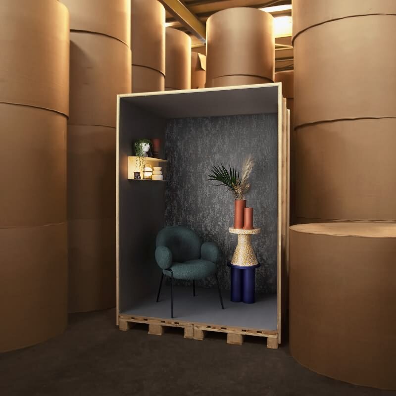 Vliestapete mit strukturiertem Glasperlen Motiv in blau Metalloptik (KG-171516)