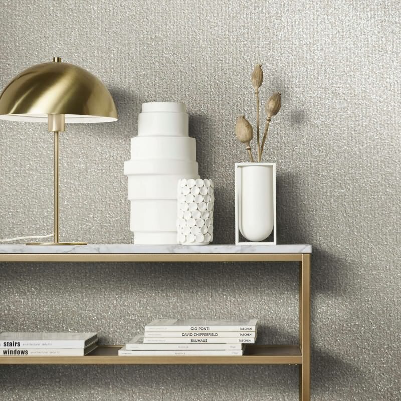 Vliestapete in Textiloptik mit grober Struktur beige Uni (KG-171518)