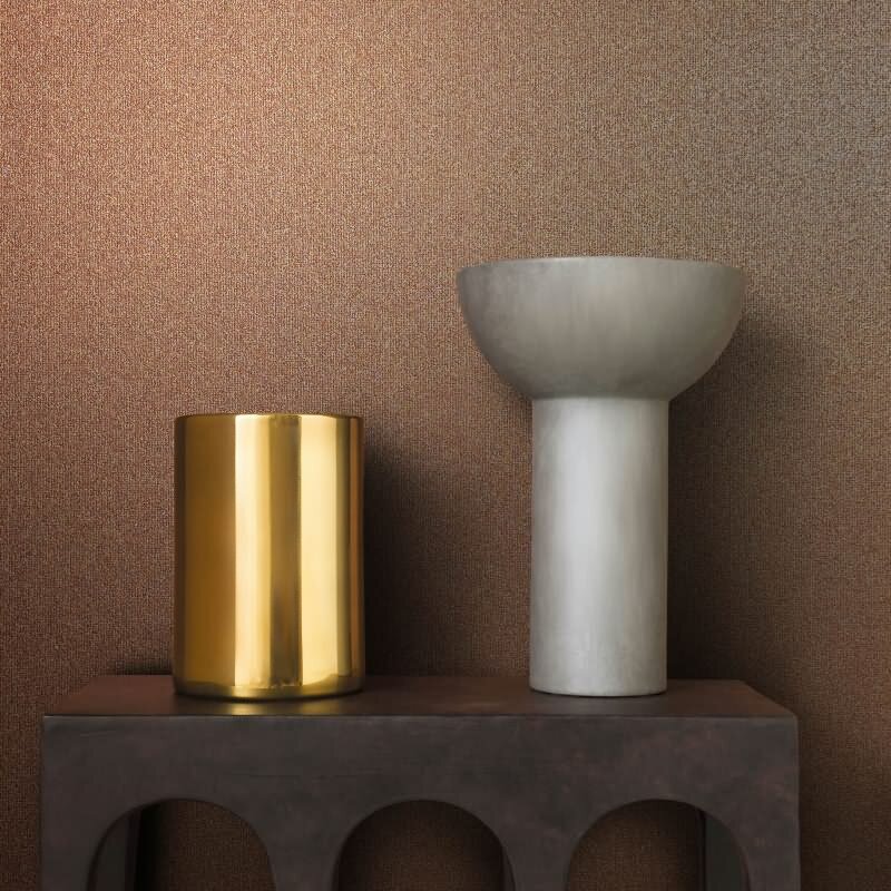 Vliestapete in Textiloptik mit grober Struktur braun Uni (KG-171521)