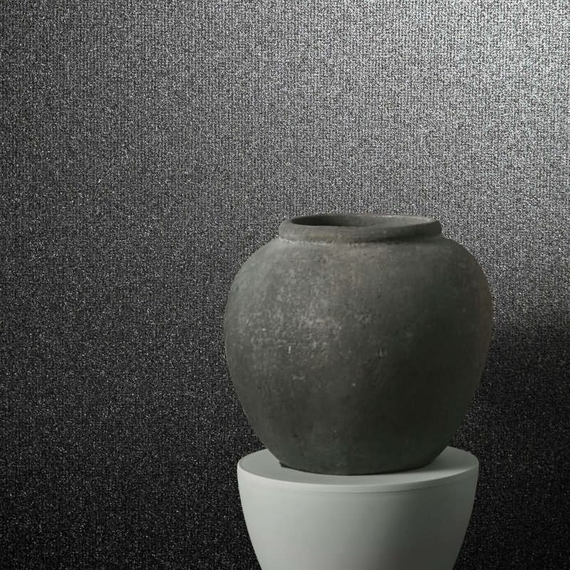 Vliestapete in Textiloptik mit grober Struktur anthrazit Uni (KG-171522)