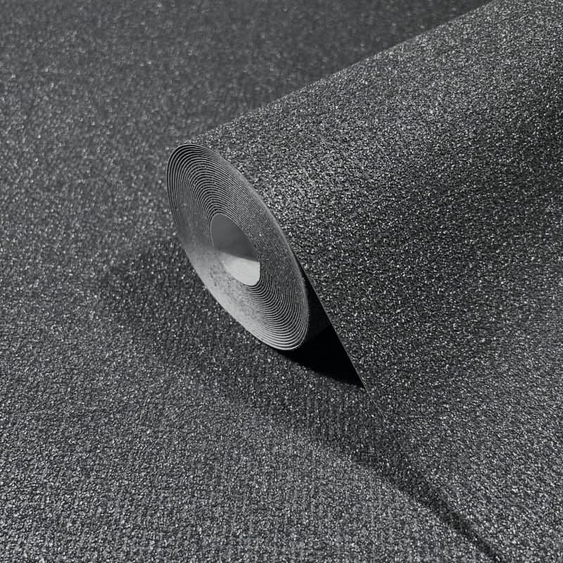 Vliestapete in Textiloptik mit grober Struktur anthrazit Uni (KG-171522)