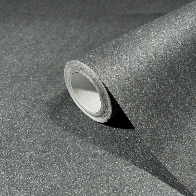 Vliestapete mit glänzendem Uni-Look anthrazit Metalloptik (KG-171531)